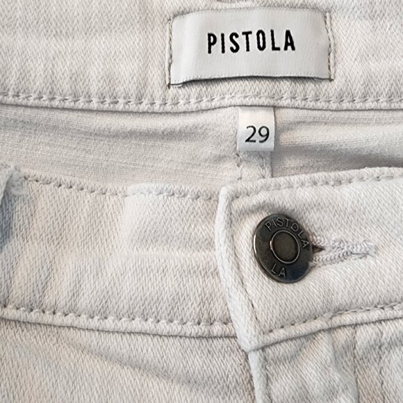 Pistola White Cotton Denim Jean Frayed Hem Shorts 29 - Picture 3 of 5